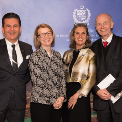 Economy Talks, February 2017: (From right) Prof. Dr. Ganten, President, World Health Summit, Patricia Poetis, Chief Creative Offi cer, POWERGROUP GmbH, Ms. Renate Radon, Senior Director Public Sector, Microsoft and Consul Dr. Poetis